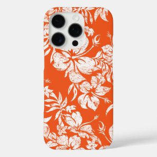 Coque iPhone 16 Pro Hibiscus Pareau Hawaii Floral Orange