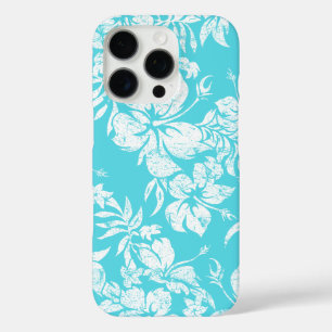 Coque iPhone 16 Pro Hibiscus Pareau Hawaiian Floral Turquoise