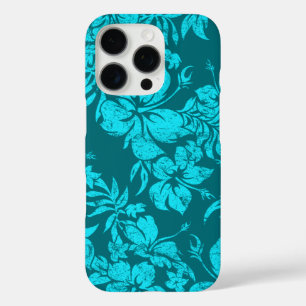 Coque iPhone 16 Pro Hibiscus Pareau Hawaiian Floral Turquoise