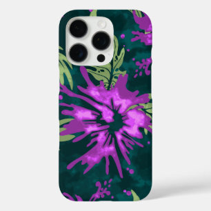 Coque iPhone 16 Pro Hibiscus peint Violet floral hawaïen hawaïen