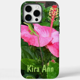 Coques iPhone 16 Pro Max Hibiscus rose Tropical Photo personnalisée