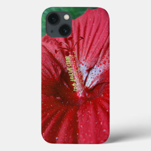 Etui iPhone Case-Mate Hibiscus rouge avec gouttes de pluie