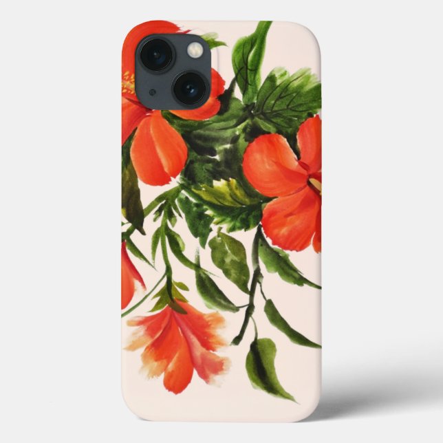 Coques Case-Mate iPhone Hibiscus rouge chaud (Verso)