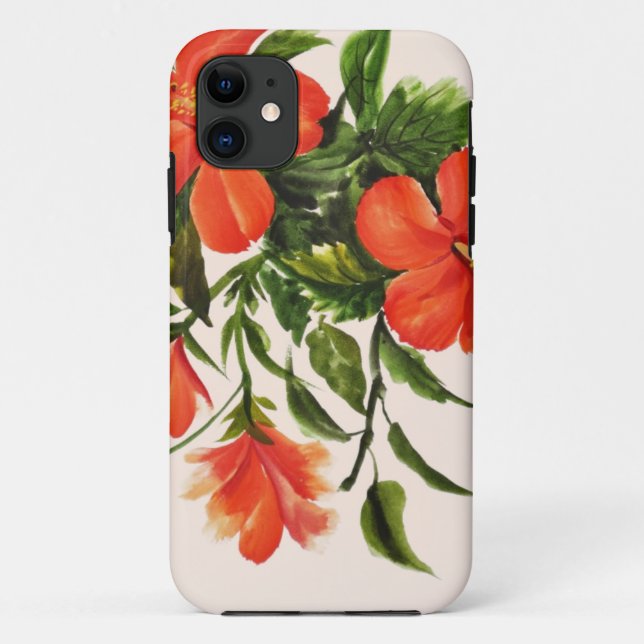 Coques Case-Mate iPhone Hibiscus rouge chaud (Dos)