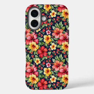 Coque Pour iPhone 16 Hibiscus Tropical Brillant