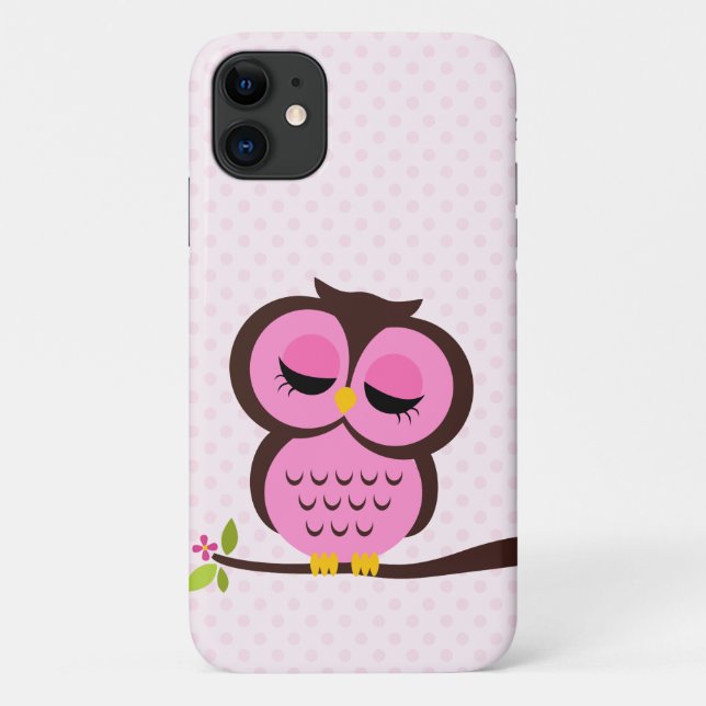 Coques Case-Mate iPhone Hibou assez rose (Dos)