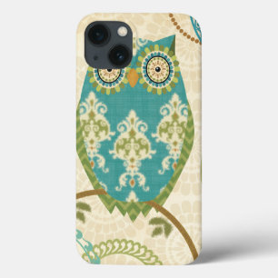 iPhone 13 Coque Hibou avec les motifs circulaires