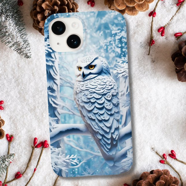 Coques Case-Mate iPhone Hibou Blanc Papier Découpé Hiver (Créateur téléchargé)