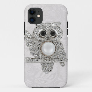 Coques Pour iPhone Hibou de diamants et IMAGE imprimée de dentelle d