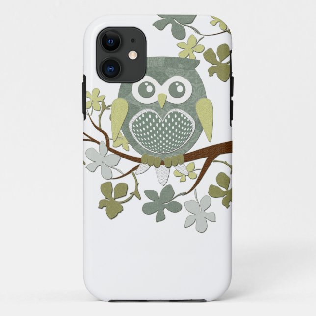 Coques Case-Mate iPhone Hibou de point de polka dans le cas d'arbre (Dos)