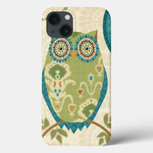Coques Pour iPhone Hibou décoratif avec des conceptions circulaires