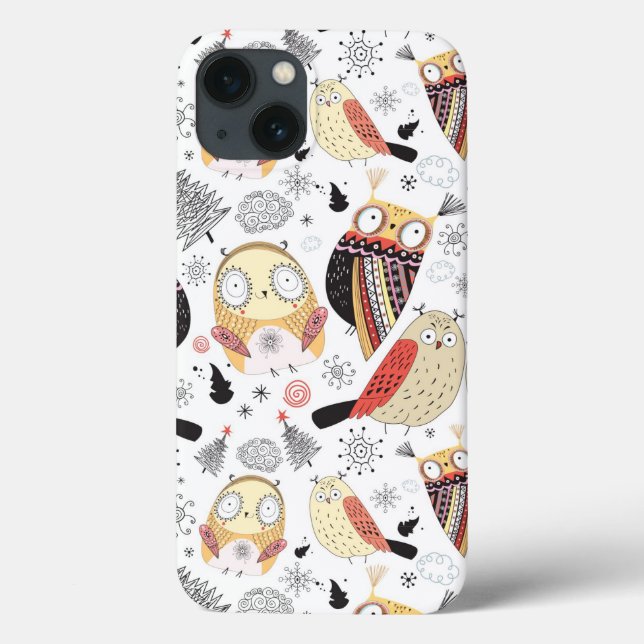 Coques Case-Mate iPhone Hibou drôle de texture (Verso)