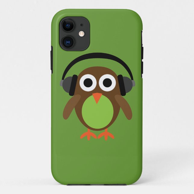 Coques Case-Mate iPhone Hibou mignon DJ de bande dessinée avec des (Dos)