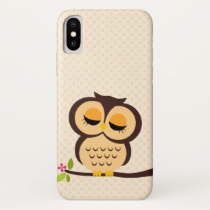 Coque iPhone X Hibou orange adorable