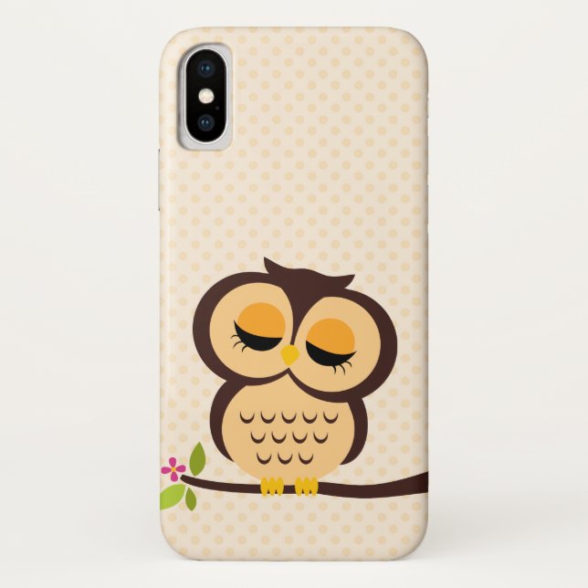 Coques Case-Mate iPhone Hibou orange adorable (Dos)