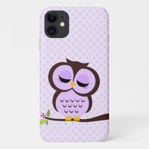 Coques Pour iPhone Hibou pourpre adorable