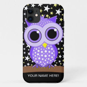 Coque Case-Mate Pour iPhone hibou repéré par pourpre mignon