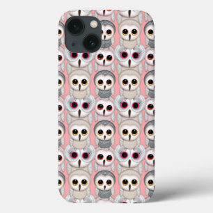 Coques Pour iPhone Hiboux Bébés sur Fond Rose Pâle Motif