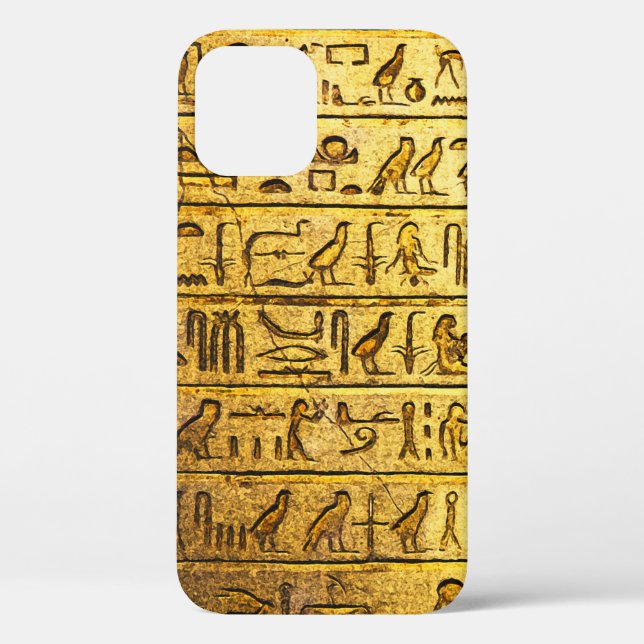 Coques Case-Mate iPhone Hiéroglyphes égyptiens anciens - Jaune (Verso)