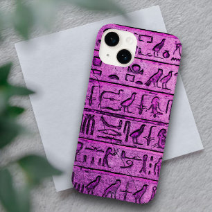 Coque Case-Mate iPhone Hiéroglyphes violets égyptiens anciens iPhone 14 C