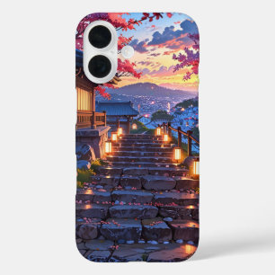 Coque Pour iPhone 16 Hilltop Shrine - Anime Spring Serenity