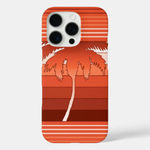 Coque iPhone 16 Pro Hilo Palmiers hawaïens Corail rayé