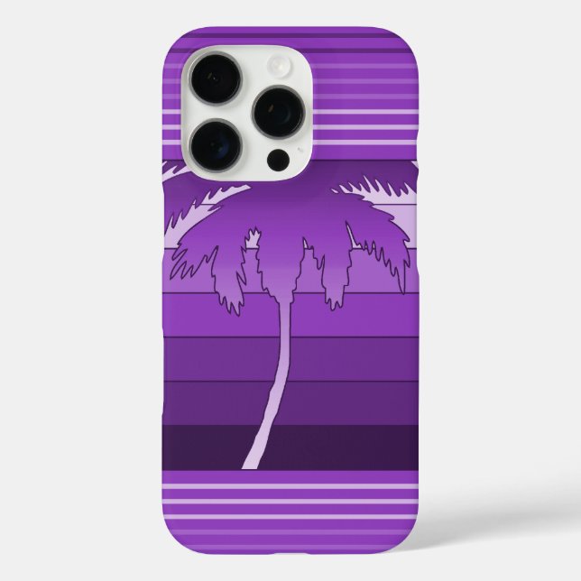 Coques Case-Mate iPhone Hilo Palmiers hawaïens rayés violets (Verso)