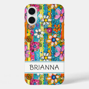 Coque Pour iPhone 16 Plus Hippie Fleur Power Personnalisé