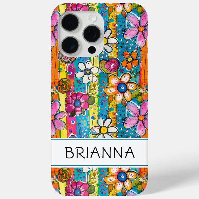 Coques Case-Mate iPhone Hippie Flower Power Personnalisé (Verso)