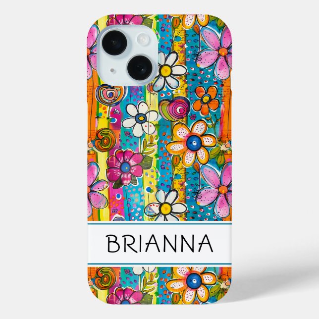 Coques Case-Mate iPhone Hippie Flower Power Personnalisé (Verso)