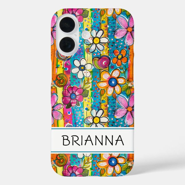 Coques Case-Mate iPhone Hippie Flower Power Personnalisé (Verso)