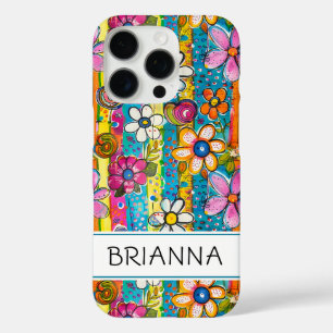Coque iPhone 16 Pro Hippie Flower Power Personnalisé
