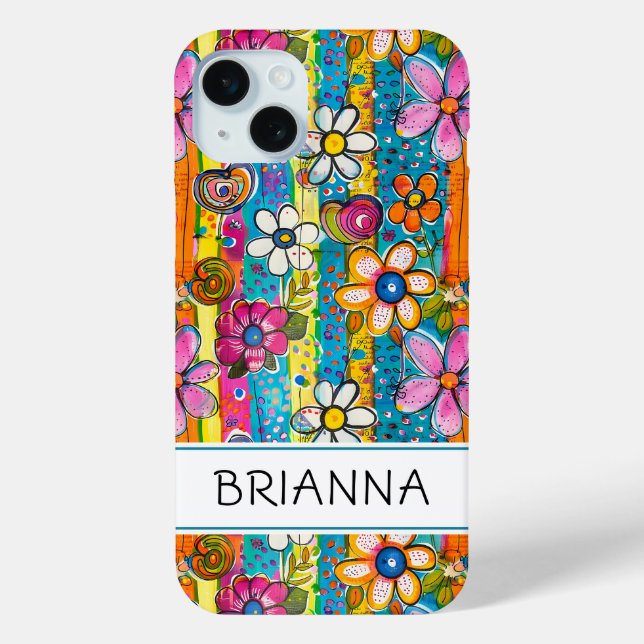 Coques Case-Mate iPhone Hippie Flower Power Personnalisé (Verso)