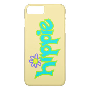 Coque iPhone 7 Plus Hippie Graphie Turquoise Lime Green Word Art