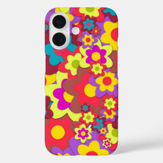 COQUE POUR iPhone 16 HIPPIE GROOVY FLOWERS IPHONE OTTER BOX CASE