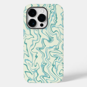 Coque Case-Mate iPhone Hippie les années 70 Marbre Bleu Liquide Swirl Boh