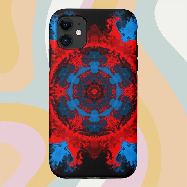 Coques Case-Mate iPhone Hippie psychédélique rouge et bleu (Créateur téléchargé)