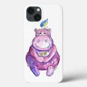 Case-Mate iPhone Case Hippo mignon violet blanc