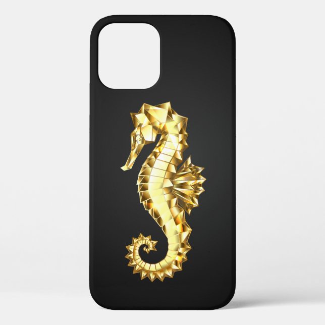 Coques Case-Mate iPhone Hippocampe Polygonal Or (Verso)