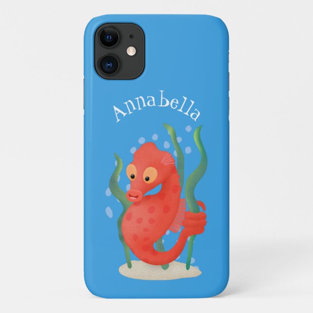 Coques Case-Mate iPhone Hippocampe pygmée de dessin animé mignon (Dos)
