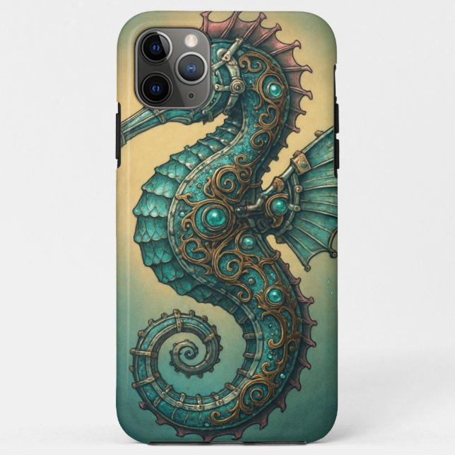 Coques Case-Mate iPhone Hippocampe Steampunk (Dos)