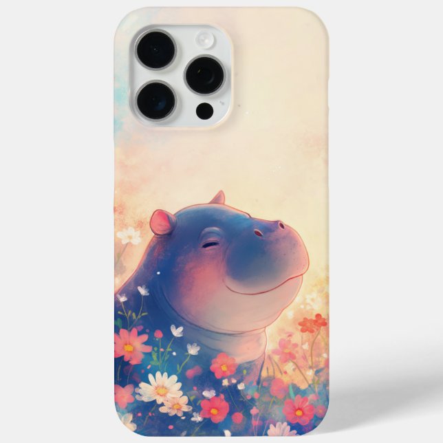 Coques Case-Mate iPhone Hippopotame bienheureux dans une prairie de rêve (Verso)