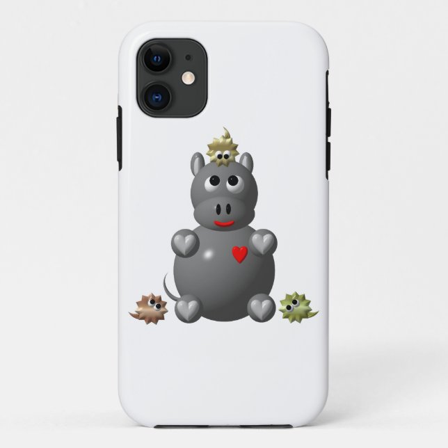 Coques Case-Mate iPhone Hippopotame mignon avec des hamsters (Dos)