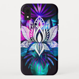 Case-Mate iPhone Case Hipster Retro Tech Turquoise Lotus Lotus Fleur Feu