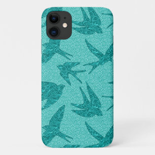 Case-Mate iPhone Case hirondelles japonaises en vol, Turquoise et Aqua