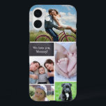 Coque Pour iPhone 16 Plus Histoires de famille personnalisées Collage photo<br><div class="desc">Personnalisez cette étui téléphonique pour maman avec sa photo préférée. Remplissez le collage photo qu'elle peut regarder chaque jour. Incluez des photos des enfants,  des animaux de compagnie,  de l'épouse,  de toute la famille. Bloc de tableau de bord avec texte personnalisable "We love you mommy"</div>