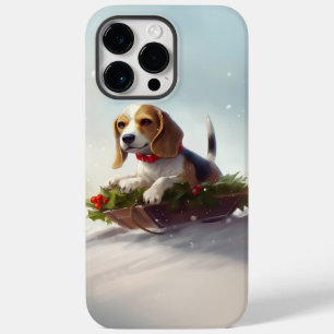 Coque Case-Mate iPhone hiver de neige de Noël beagle