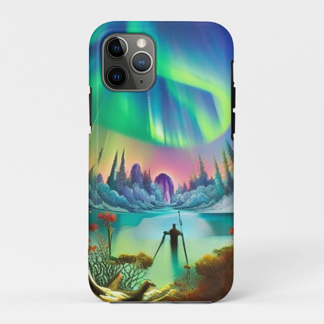 Coques Case-Mate iPhone Hiver en Alaska Aurora Borealis (Dos)