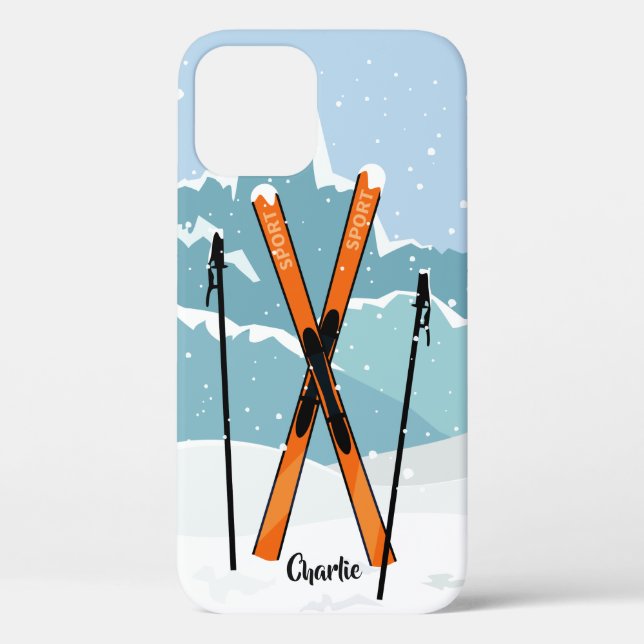 Coques Case-Mate iPhone Hiver Skiing dossiers de téléphone de nom personna (Verso)