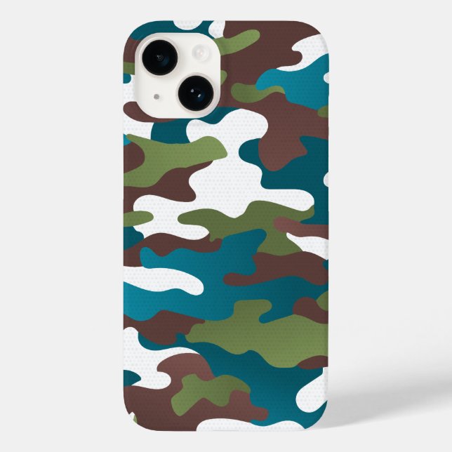 Coques Case-Mate iPhone Hiver Urban Camo Blanc Brown Turquoise (Verso)